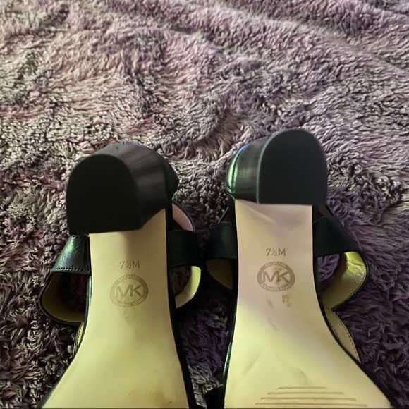 Michael Kors Black Zip Up Leather Heels - Picture 5 of 7